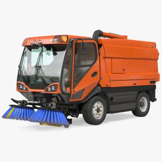 Road Sweeper Vehicle Rigged 3D