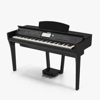 Professional Digital Piano Black 3D