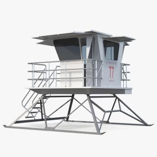 3D White Lifeguard Station model