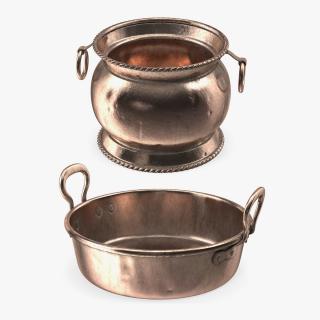 Antique Copper Cookware Collection 3D model