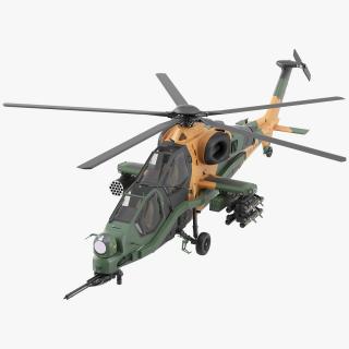 T129 ATAK Green Helicopter Rigged for Maya 3D