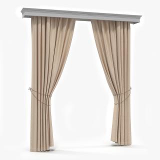 Classic Curtains with Valance 3D model