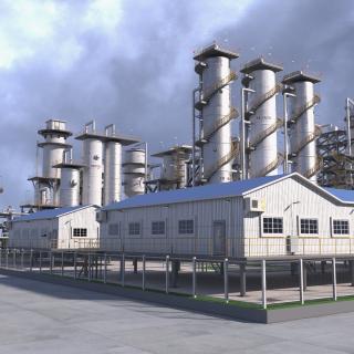 Oil Refinery Control Station Building 3D