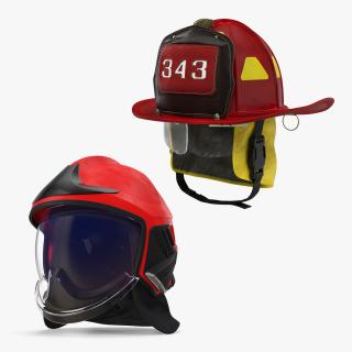 3D Fire Helmets Collection model