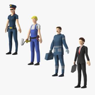 Rigged Low Poly Characters Collection 3 3D model