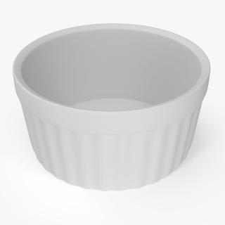 3D White Ceramic Dip Bowl For Sauces model