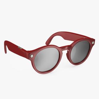 3D Round Smart Glasses Red model