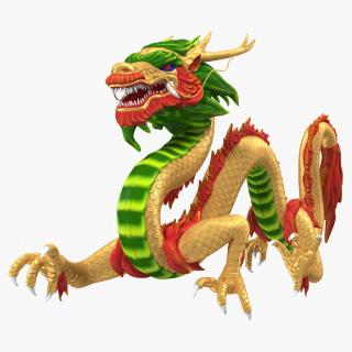 3D model Colorful Traditional Chinese Dragon