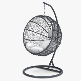 3D Hanging Ball Shaped Chair with Stand Gray