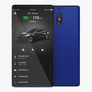 Tesla Phone Concept Blue 3D model