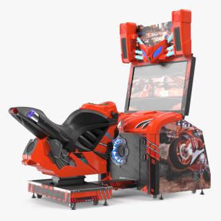 3D model Motorcycle Racing Arcade Machine ON