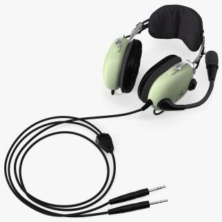 3D Aviation Headset David Clark Lies Pose model