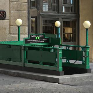 Wall Street Subway Station Entrance Rigged 3D