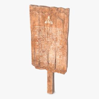 3D Aged Wooden Rural Road Signpost Mockup model