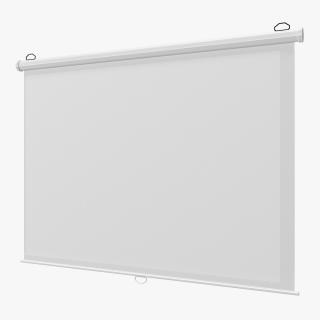 3D Manual Pull Down White Projection Screen Wall Mounted model