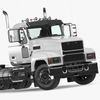 3D model Medium Duty Truck White Rigged