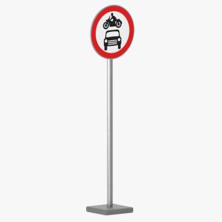 Road Sign No Motor Vehicles 3D