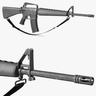 3D Assault Rifle M16 with Sling model