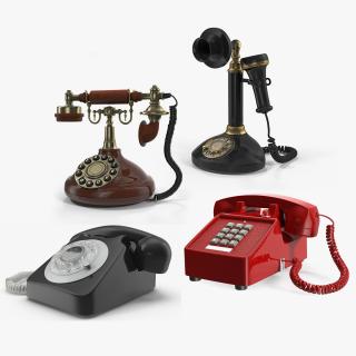 3D Rotary Phones Collection 3