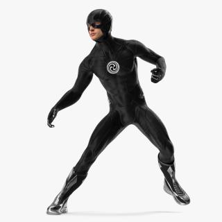 3D Black Suit Superhero Rigged for Cinema 4D