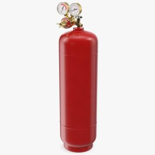 Acetylene Gas Cylinder with Regulator 3D