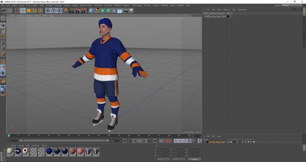 3D Hockey Player Blue model