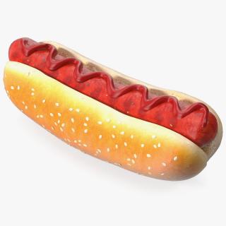 3D model Hot Dog with Ketchup