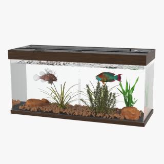 3D Fish Tank Wooden Long 2 model