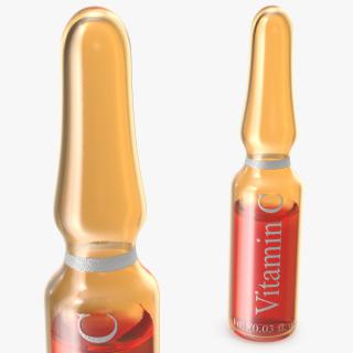 Vitamin C 1ml Amber Ampoule 3D