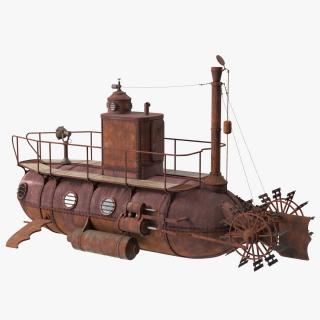 Old Rusty Submarine 3D model