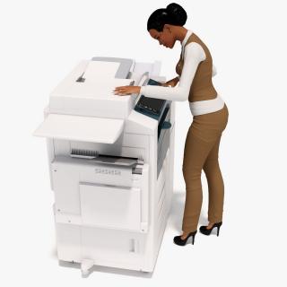 3D model Office Photocopier Machine with Office Worker