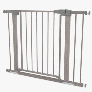 Metal Baby and Pet Gate Light Wood Pattern 3D