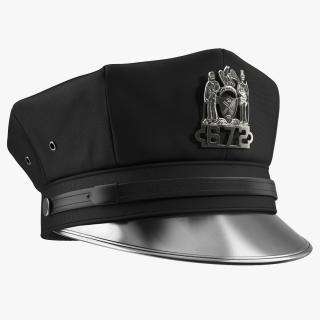 3D New York Police Officer Cap with Badge model