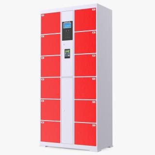 3D Automatic System Smart Locker Red model