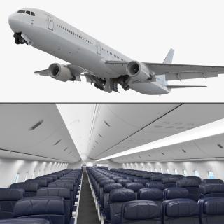 3D Boeing 767 400 with Interior Generic Rigged model