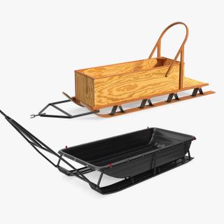 3D Ski Cargo Sleds Collection