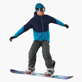 3D Snowboarder Riding Pose model