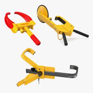 3D Anti Theft Lock Clamps Collection model