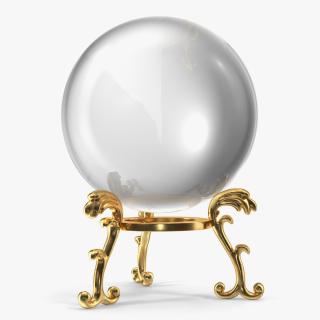 3D Clear Crystal Ball with Golden Stand