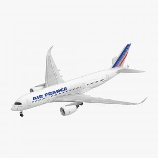 3D Airbus A350-800 Air France Rigged model