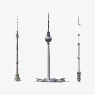 3D Television Towers Collection model