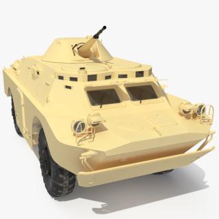 3D BRDM 2 Amphibious Vehicle Yellow Simple Interior model