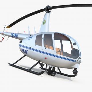 3D model Police Helicopter Robinson R44