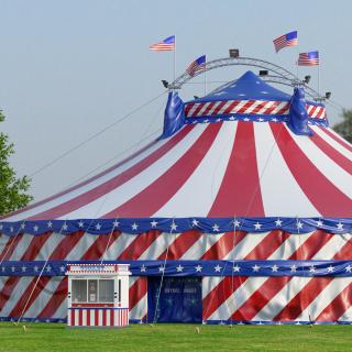 Patriotic Circus Tent with Ticket Booth 3D model