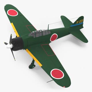 3D model A6M Zero WWII Fighter Aircraft