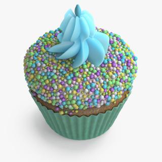 3D Cream Cupcake model