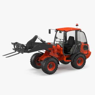 Electric Loader with Pallet Fork Rigged 3D model