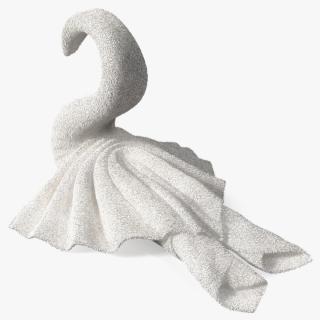 3D model Towel Swan with Spread Wings White Fur 2