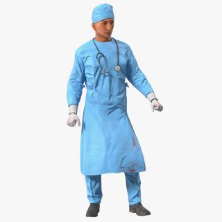 Blood Stained Surgeon Doctor Rigged for Maya 3D model