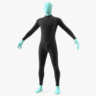 3D model Man Wetsuit Black Full Version